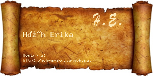 Hőh Erika névjegykártya